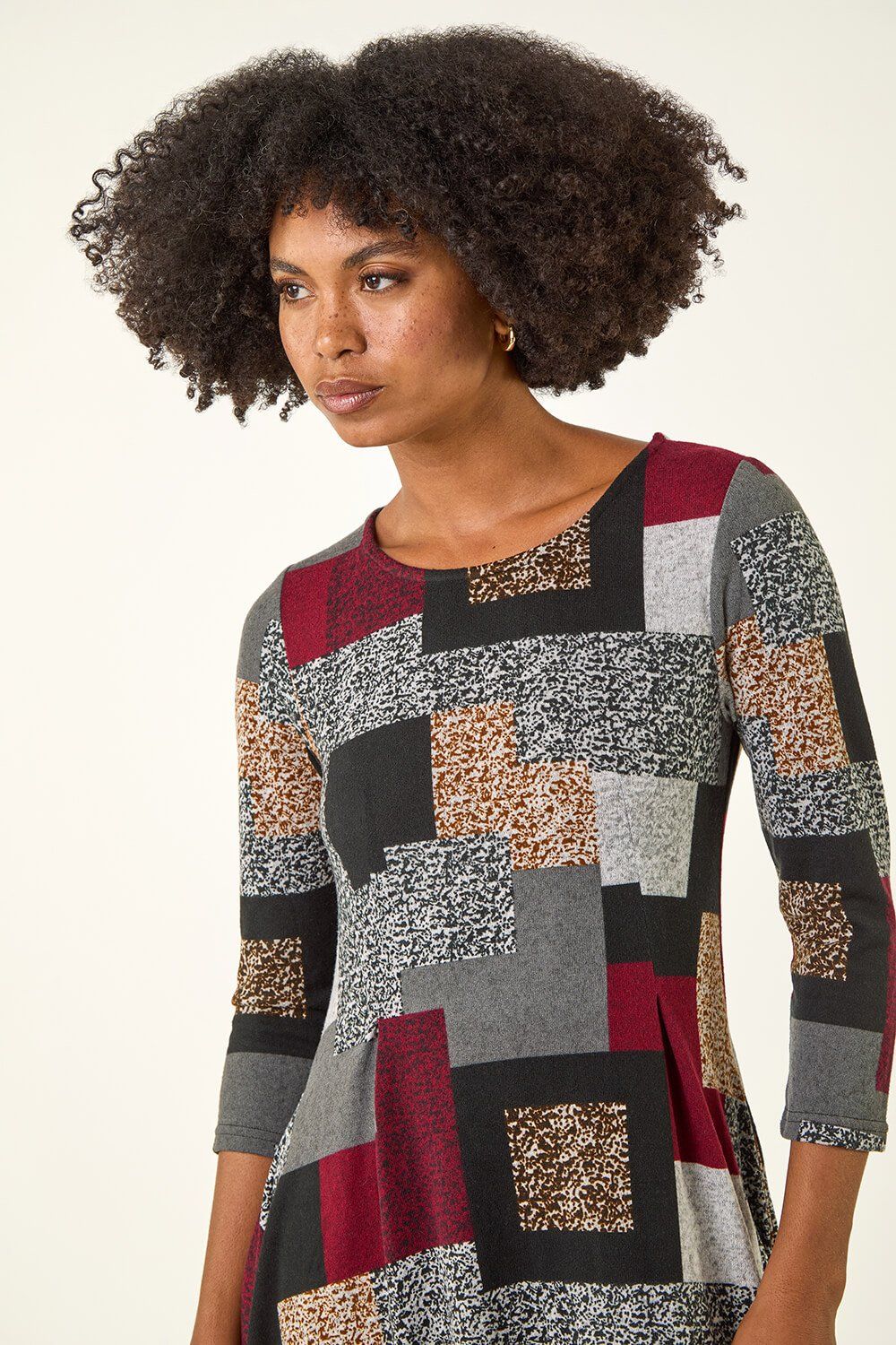 Patchwork Pocket Detail Stretch Dress