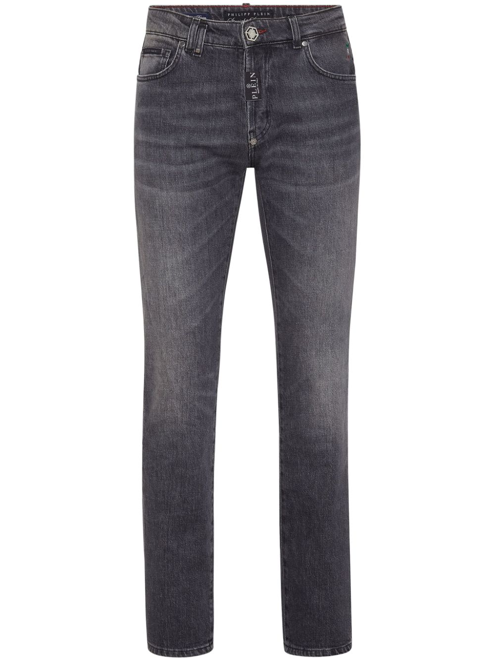 Logo-patch straight-leg jeans - Grey
