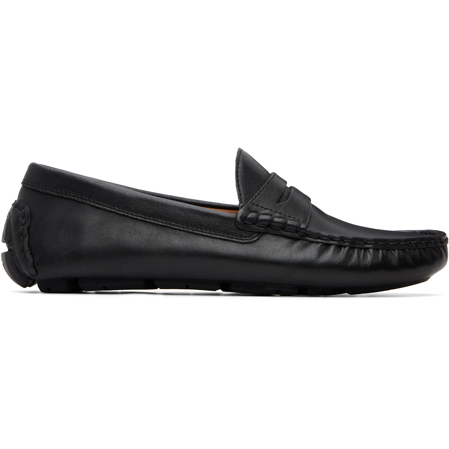 Black Anders Leather Driver Loafers