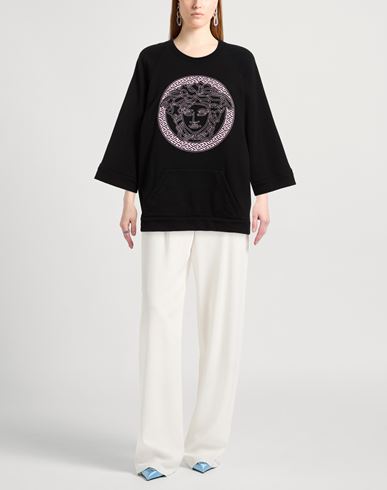 Woman Sweatshirt Black Size 4 Cotton