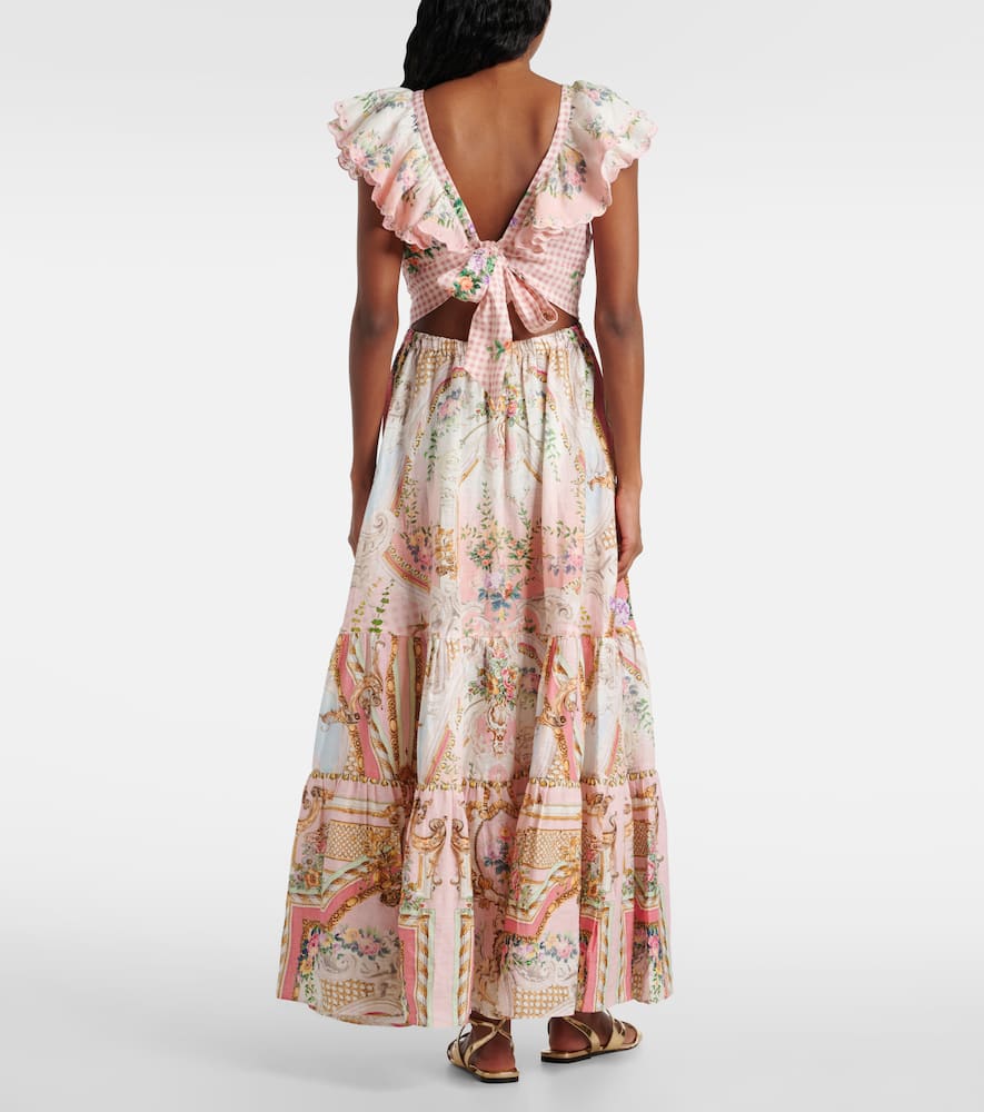 Tiered linen maxi dress
