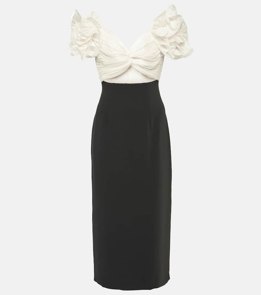 Ziselle cutout Lurex and crêpe midi dress