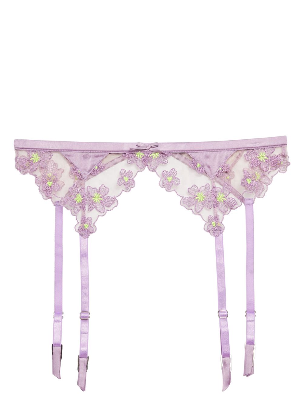 Petal embroidery garter - Purple