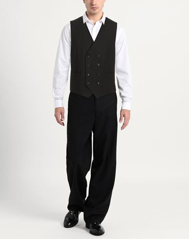Man Tailored Vest Black Size 40 Virgin Wool, Elastane