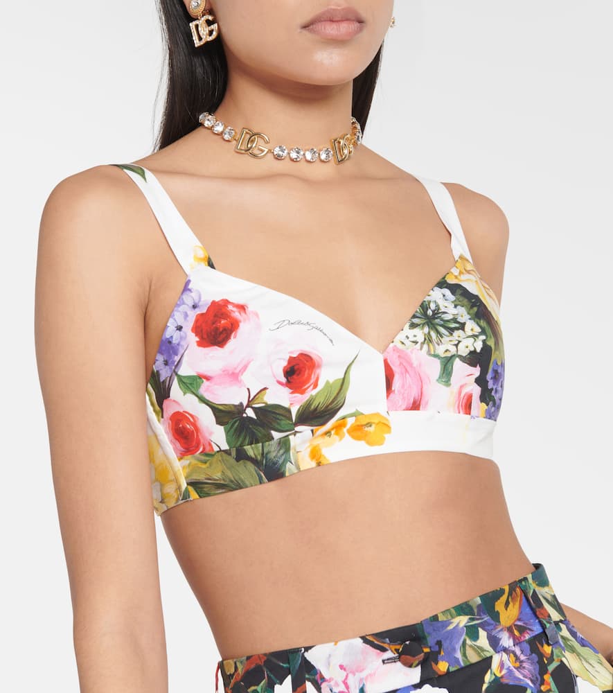 Floral cotton bra top