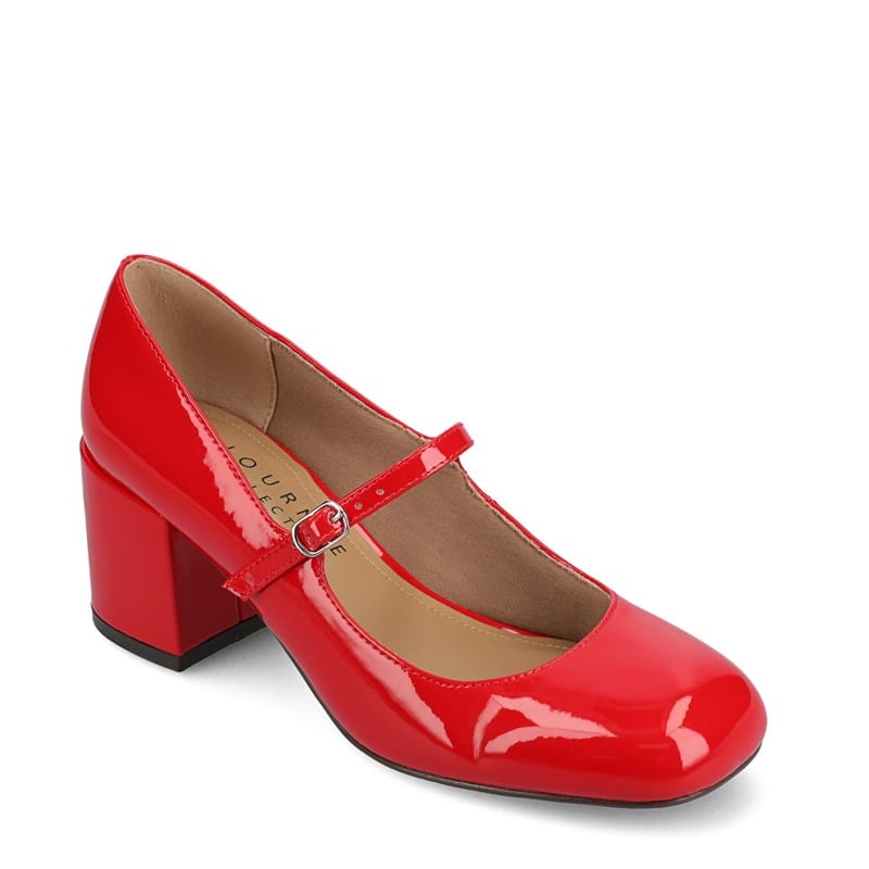 Women's Okenna Mary Jane Pump Shoes (Red Faux Leather)