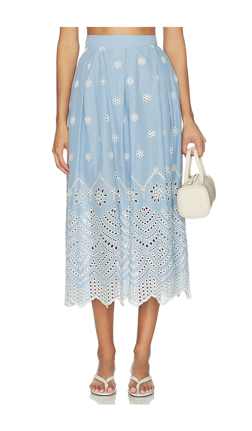 MISA Los Angeles Aggie Skirt in Baby Blue. - XXS also in XS, S, M