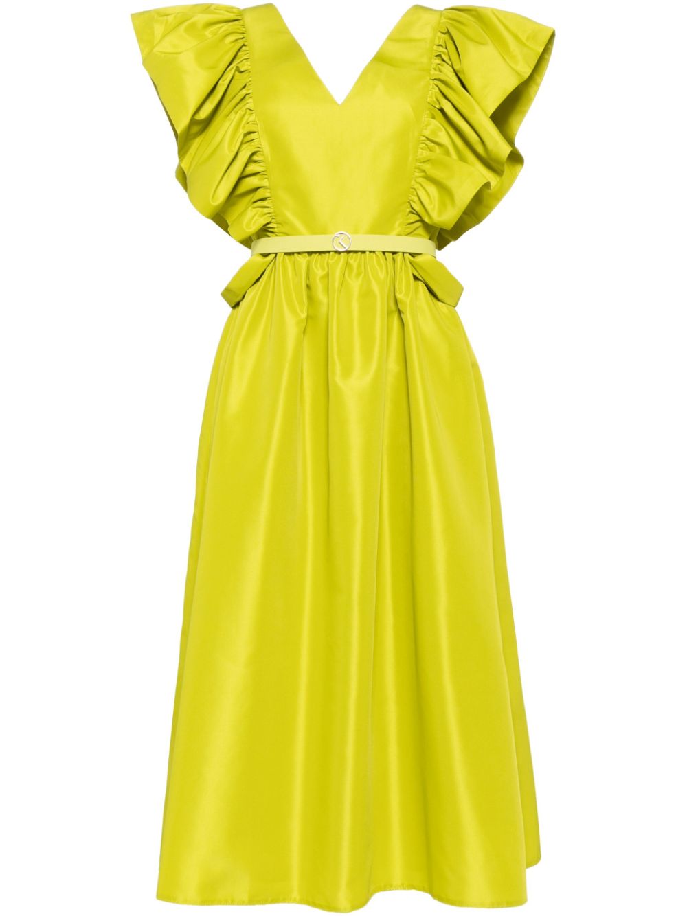 Ruffled taffeta midi dress - Pink