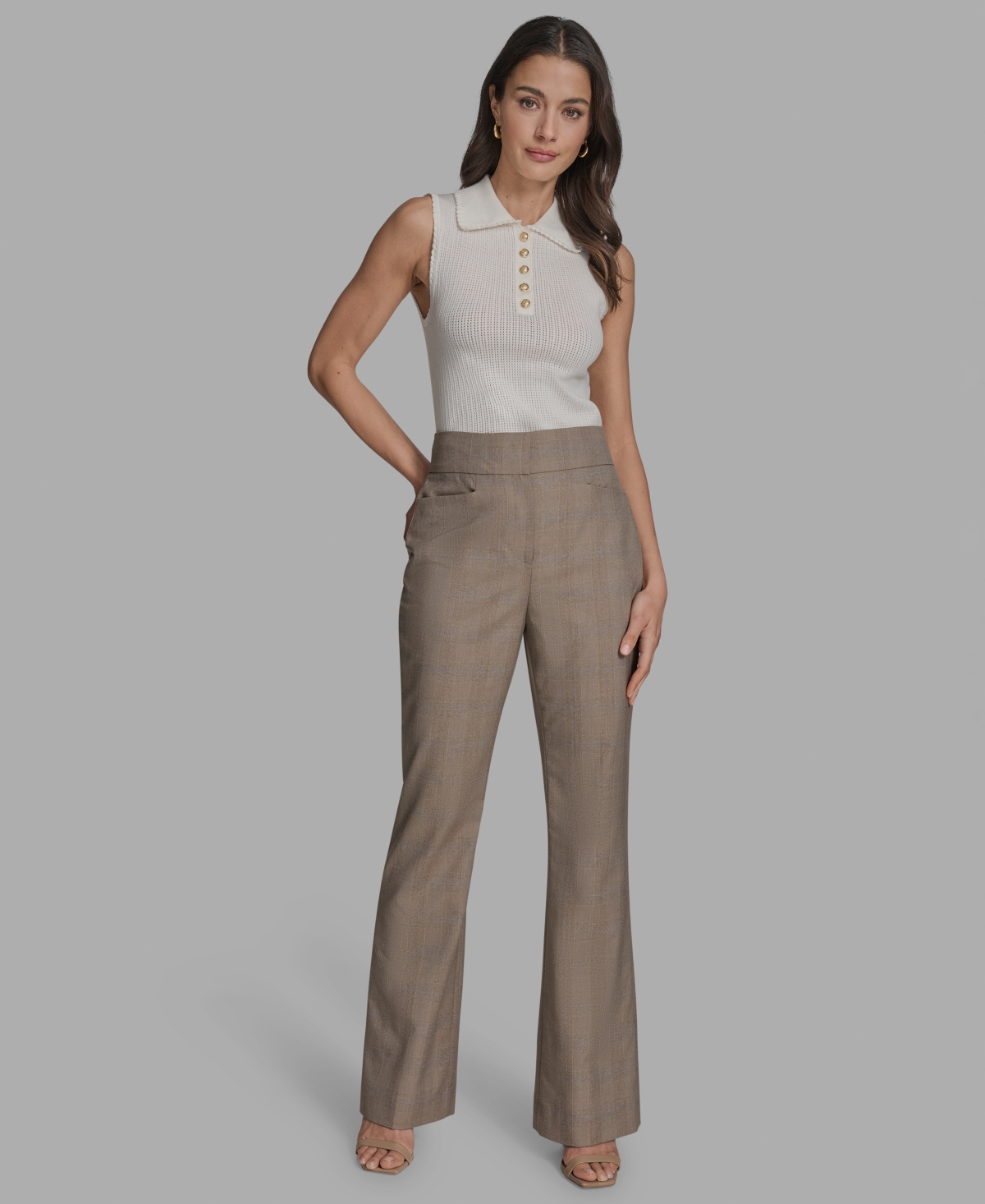 Women's Plaid Trousers - Moonlight Sand Multi