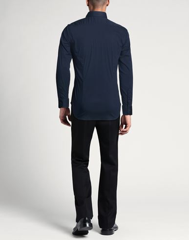 Man Shirt Midnight blue Size 15 Cotton, Polyamide, Elastane