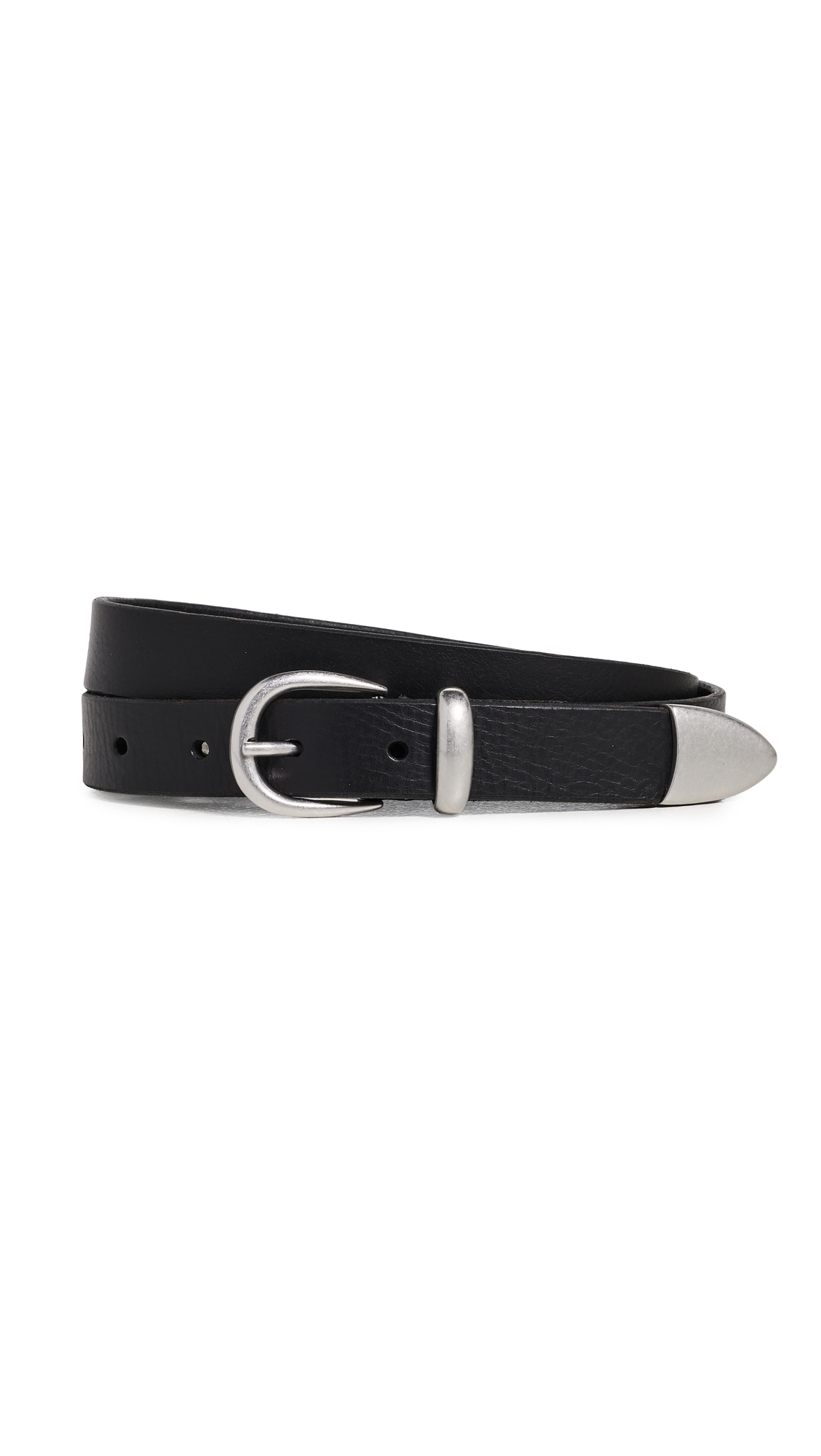 Western Bridle Leather Belt Black