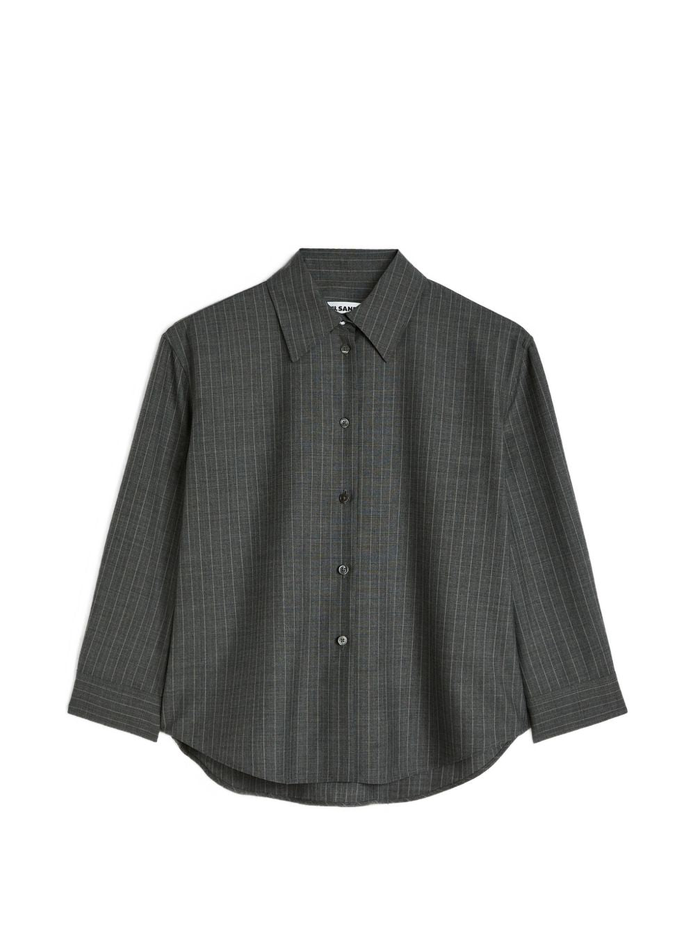 Pinstripe Wool Shirt — Grey