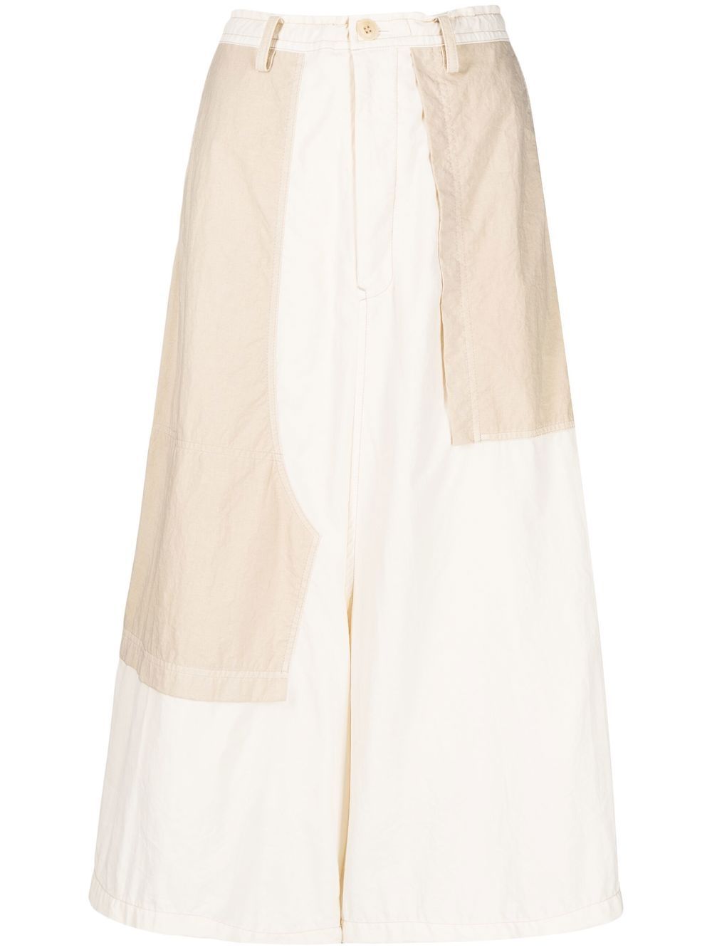 Drop-crotch wide-leg trousers - Neutrals