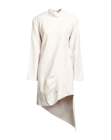 Woman Midi dress Cream Size 6 Linen