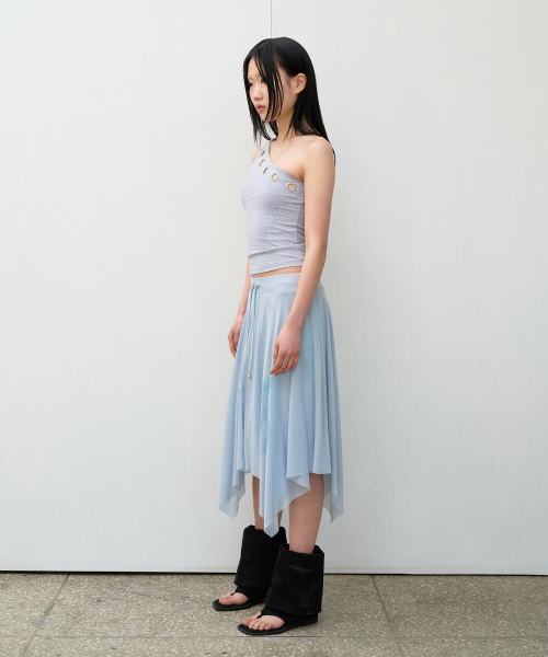 MESH LAYERED SKIRT BLUE