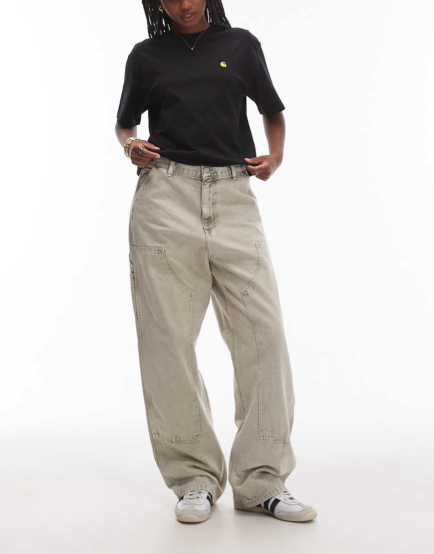 Brandon double knee loose fit jean n grey chalk wash