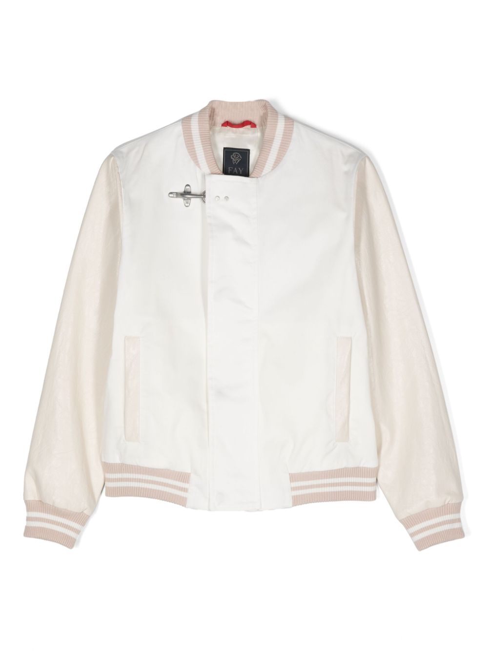 Panelled-design bomber jacket - Neutrals
