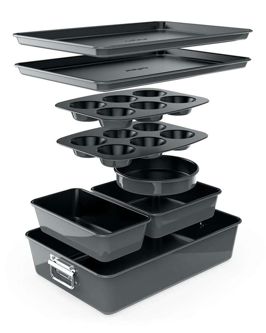 Grey 8pc Stackable Carbon Steel Bakeware Set