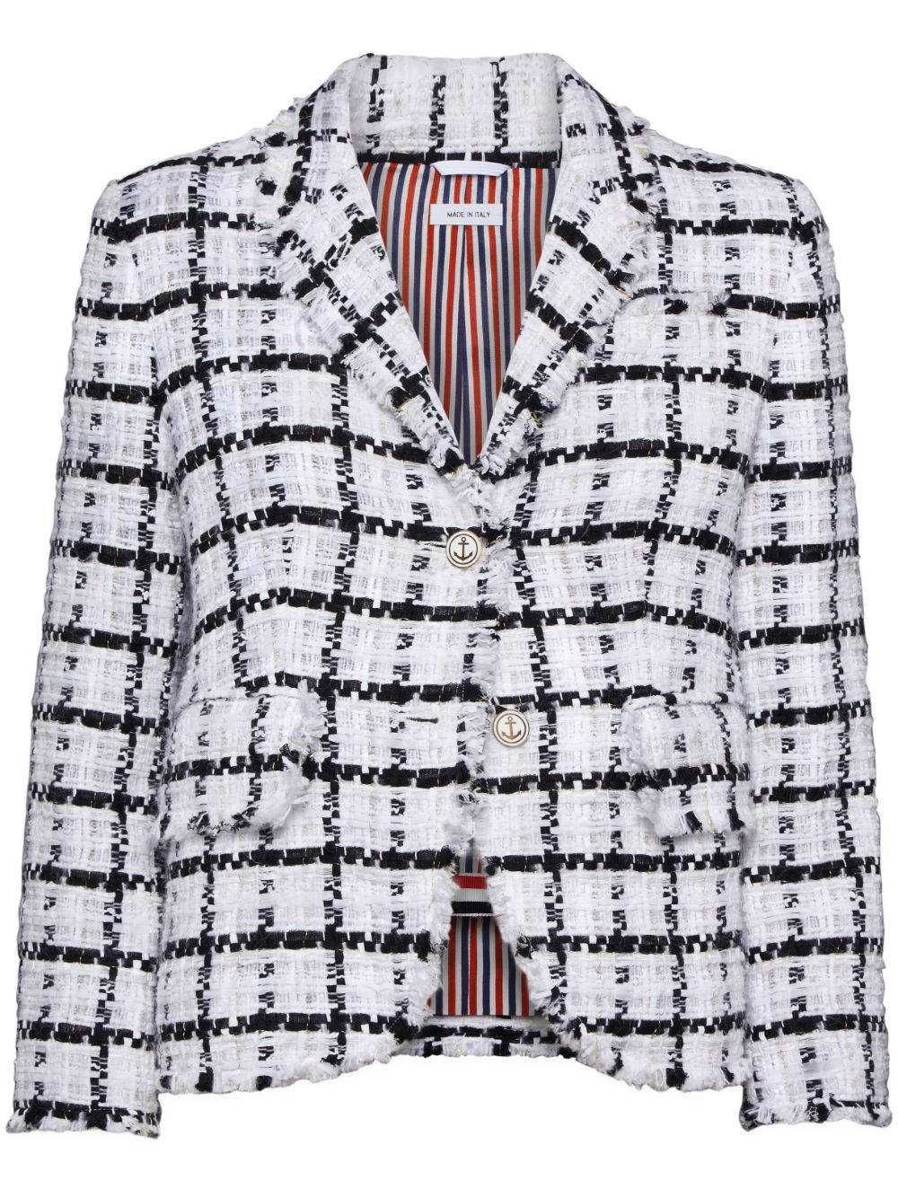 Checked blazer - White