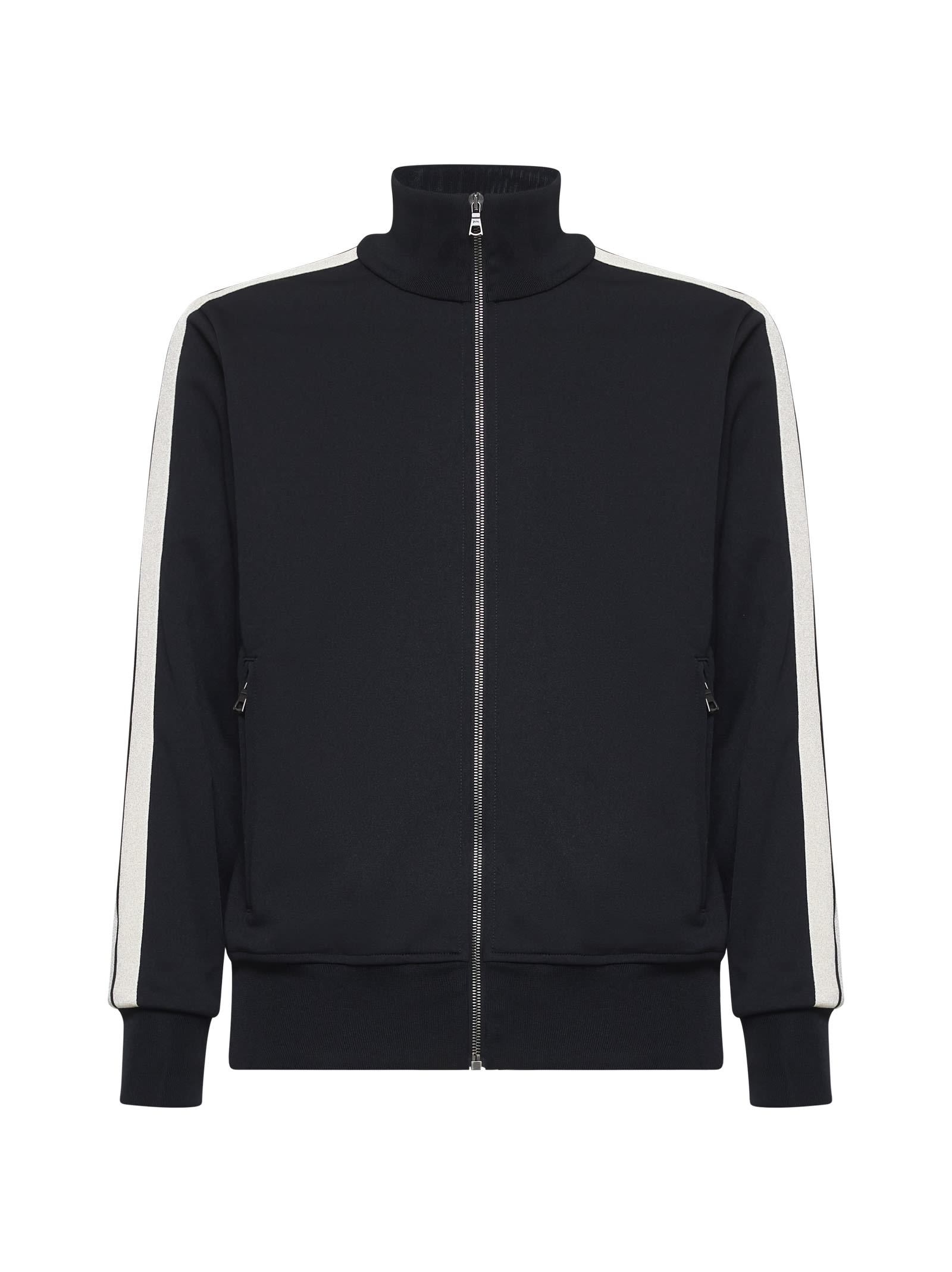 Logo-embroidered zip-up jacket - Black