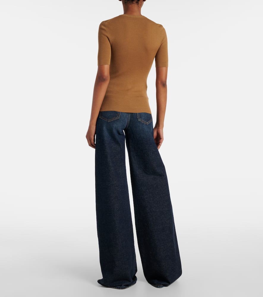 Celina ribbed-knit wool-blend top