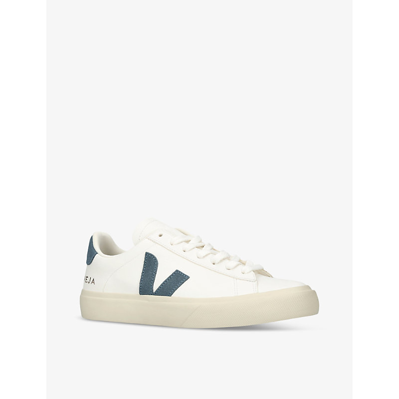 Womens White/navy Women’s Campo Leather and Suede Low-top Trainers