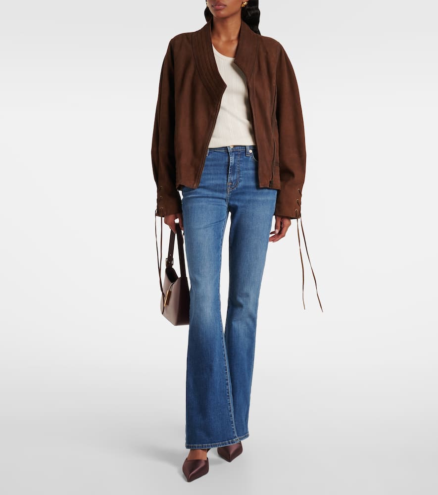 Mid-rise flared jeans