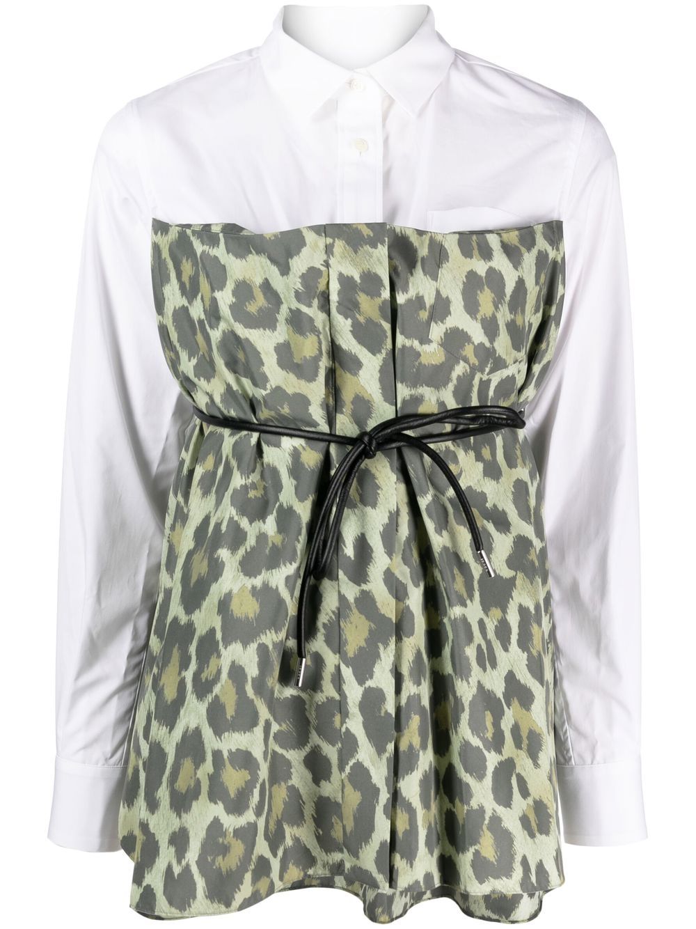Leopard-print long-sleeve shirt - Green