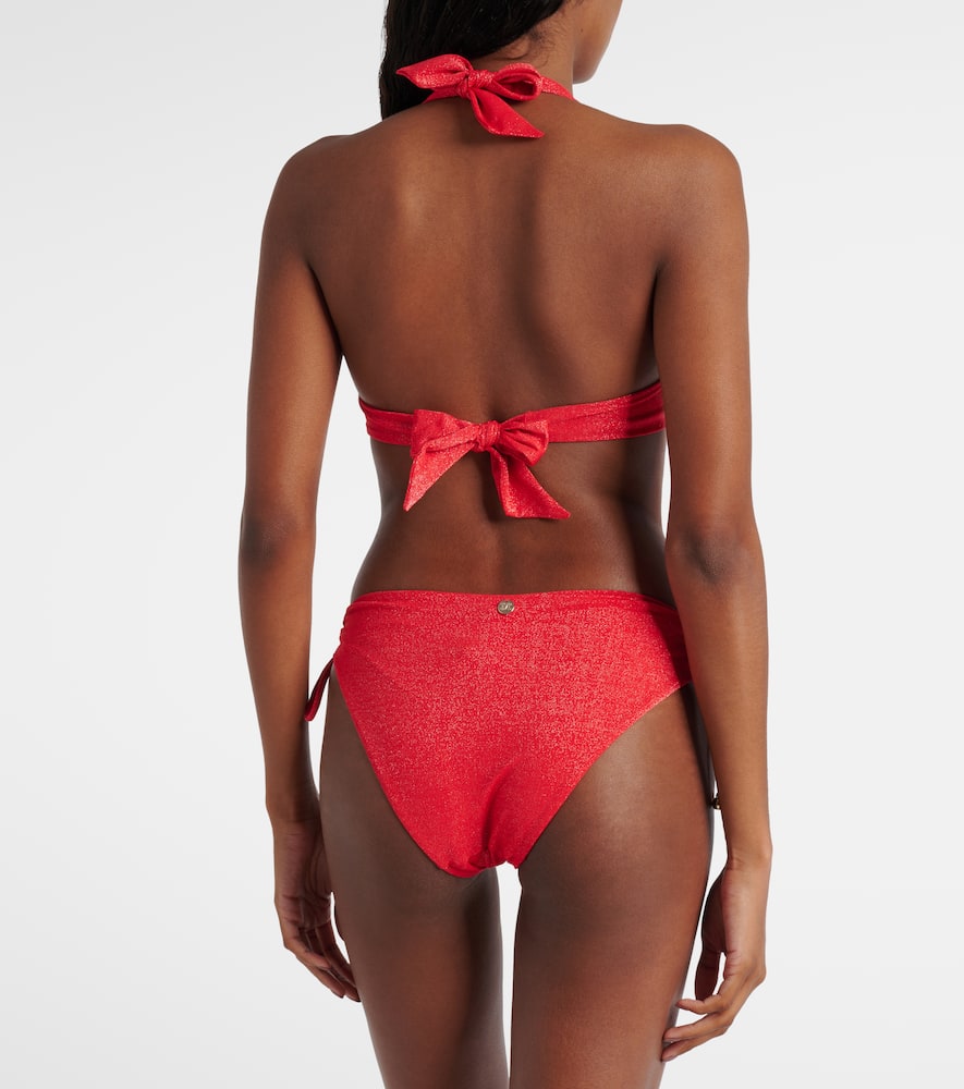 Halterneck Lurex bikini top