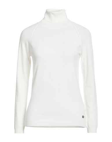 Knit Woman Turtleneck White Size L Viscose, Polyamide