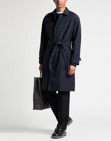 Man Overcoat & Trench Coat Midnight blue Size 36 Polyamide, Elastane