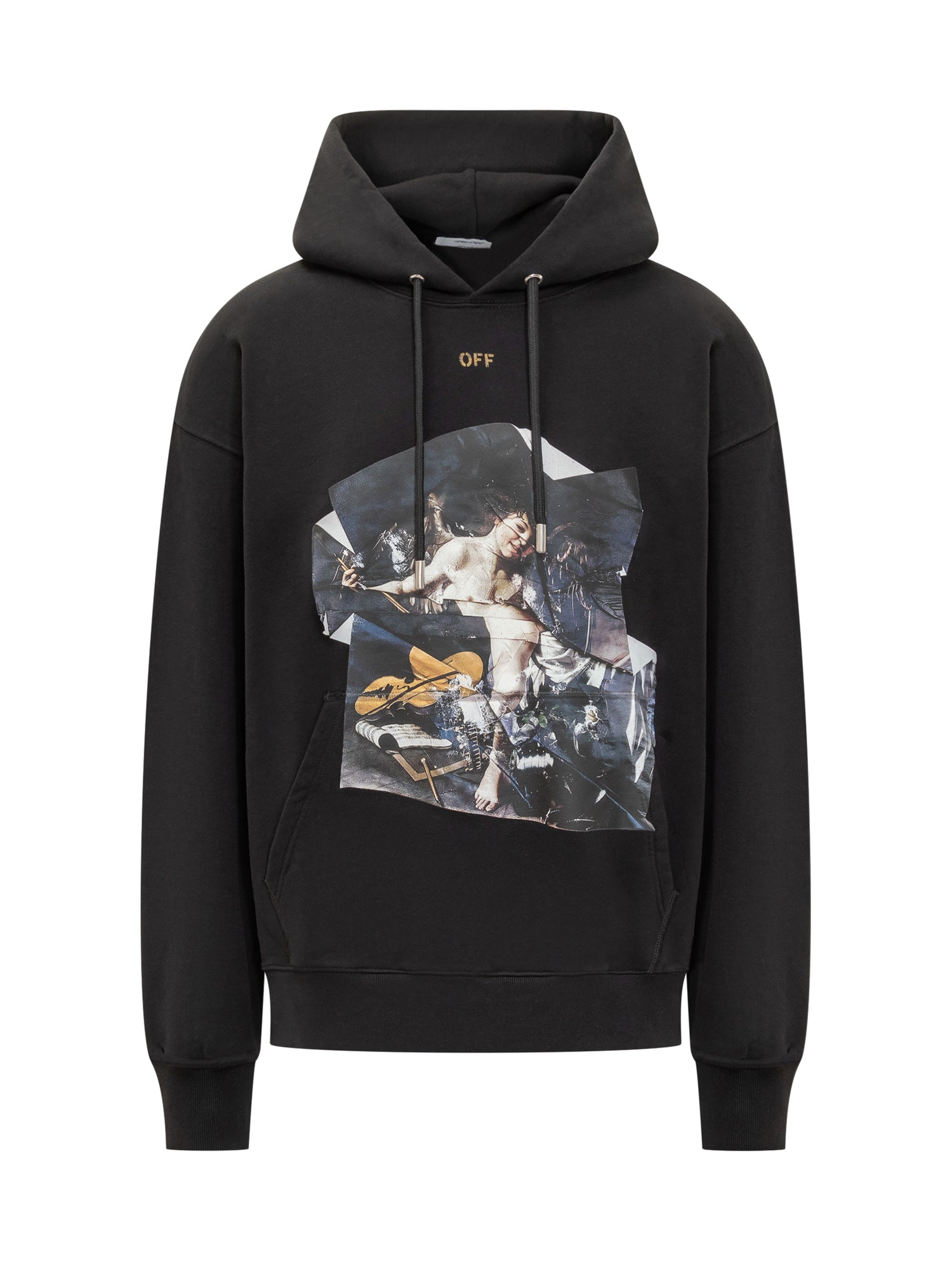 Casual Sweatshirt with Hood and Graphic Design