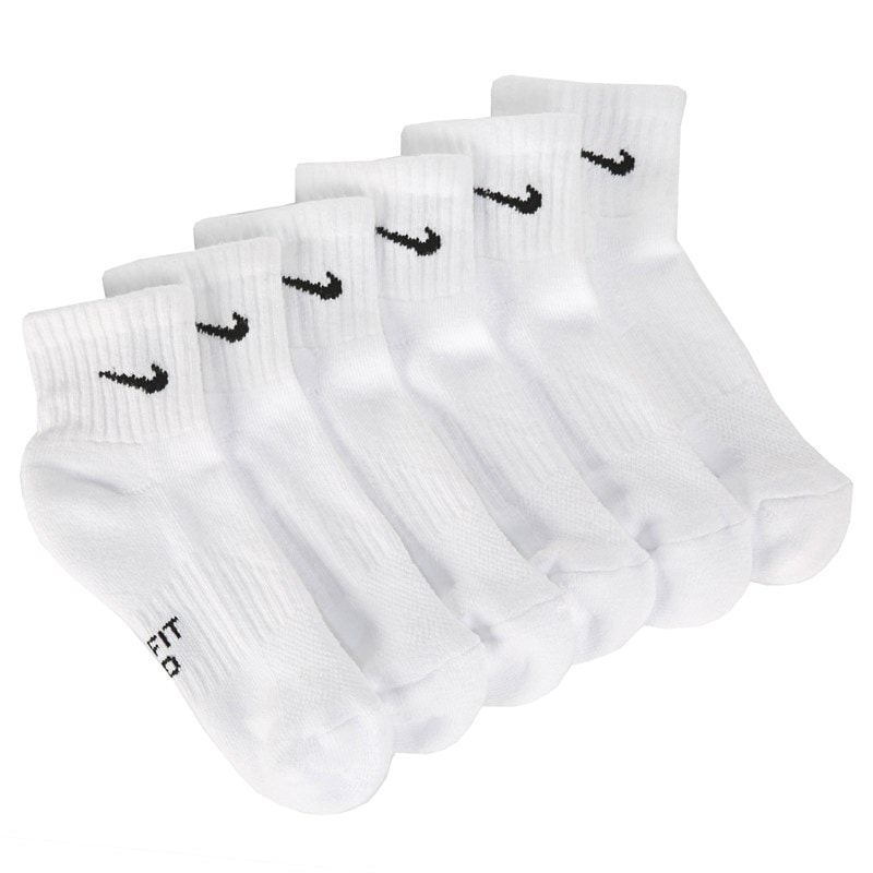 6 Pack Youth Medium Cushioned Ankle Socks (White)