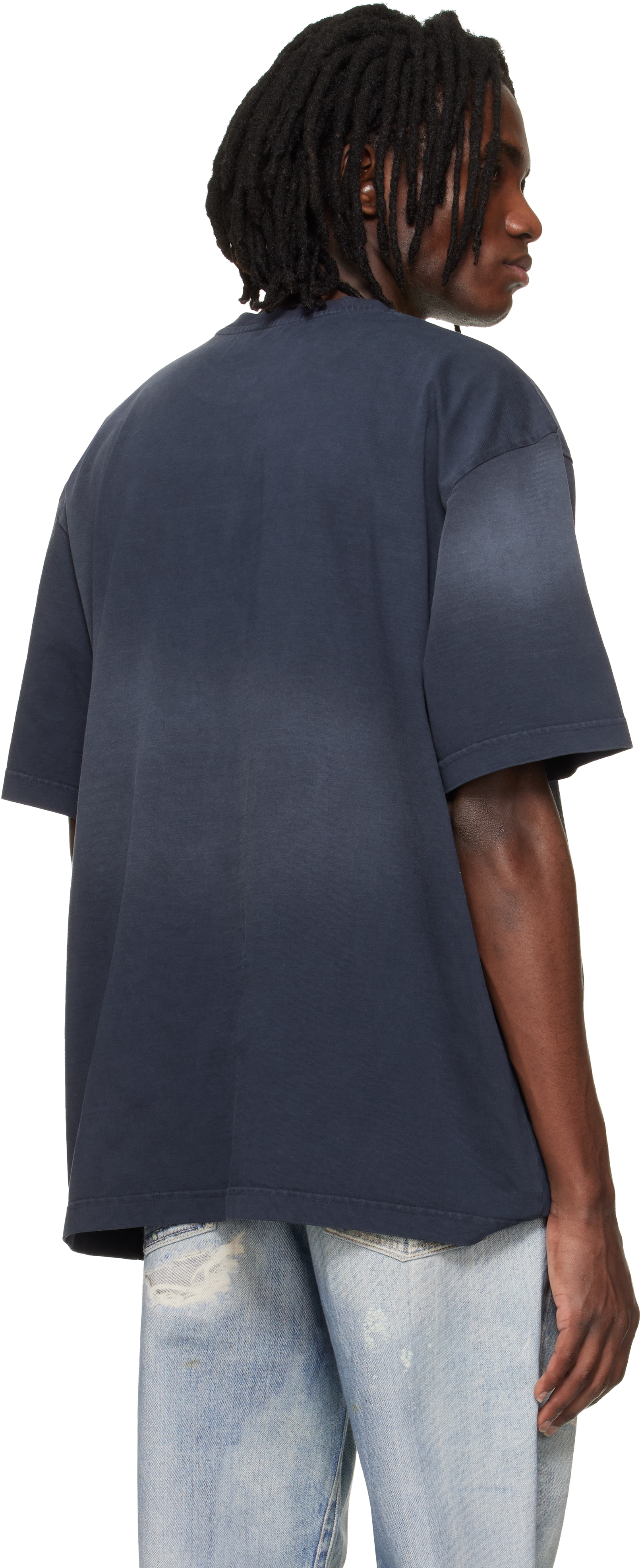Navy Dropped Shoulder T-shirt
