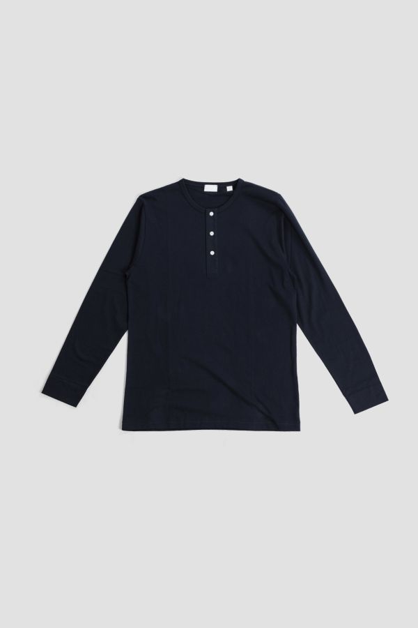PJ Long-sleeve Henley — Navy