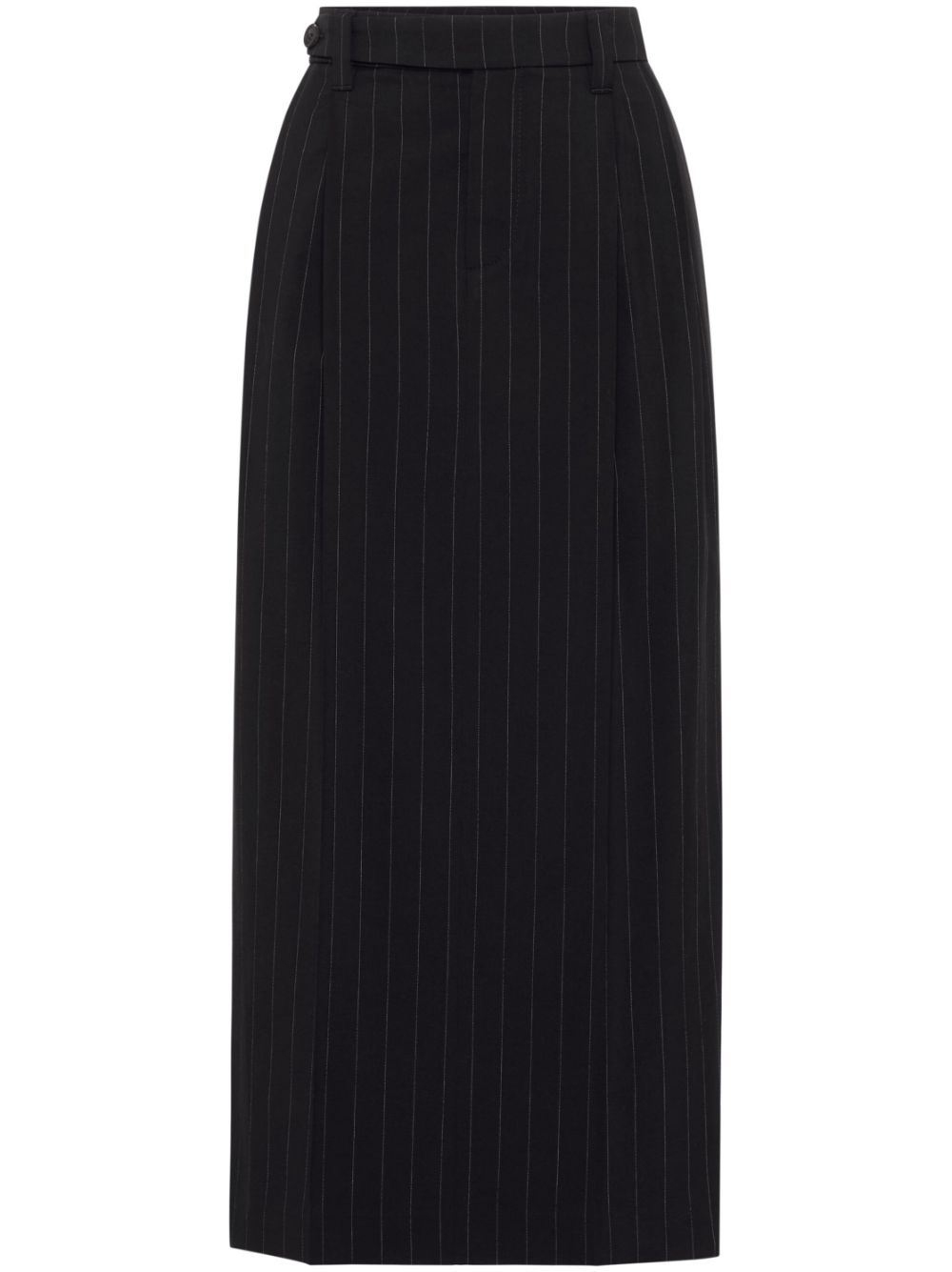 Pinstripe tailored midi skirt - Blue