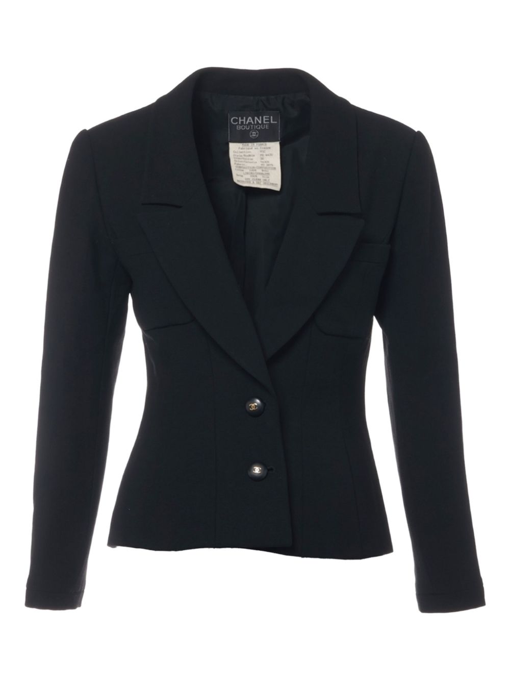 CHANEL Pre-Owned 1995 Interlocking CC-buttons blazer - Black