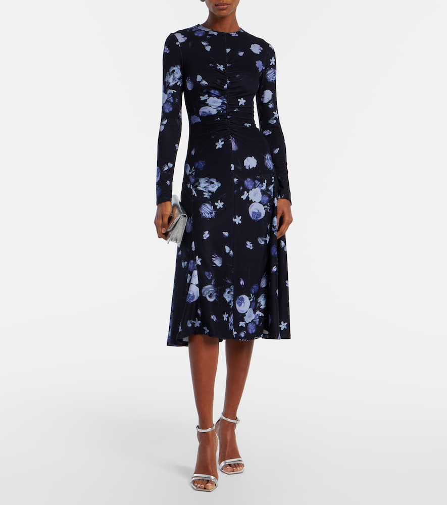 Floral jersey midi dress