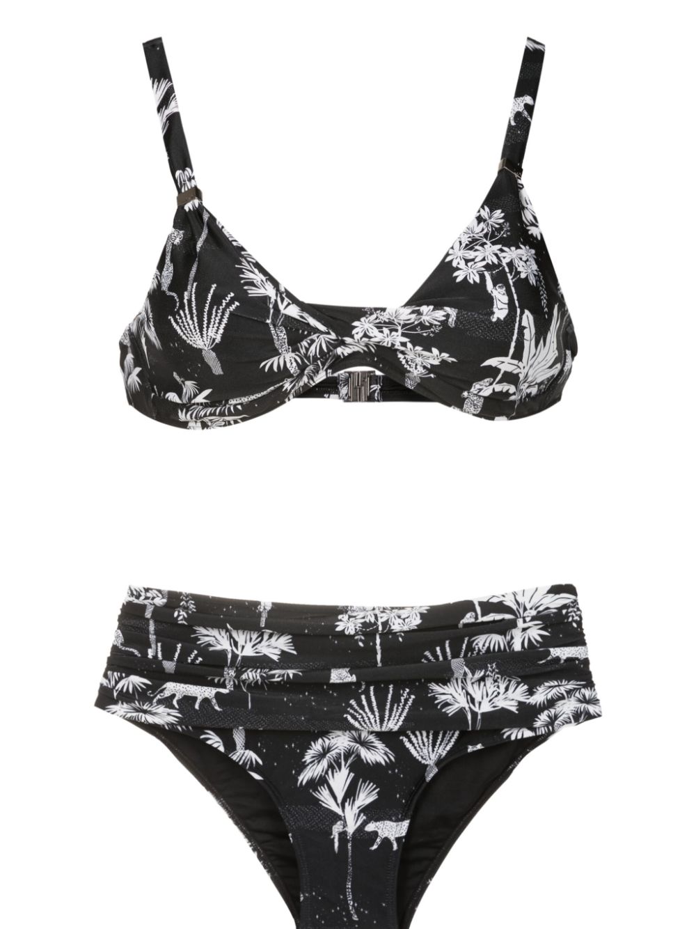 Marianne graphic-print bikini - Black