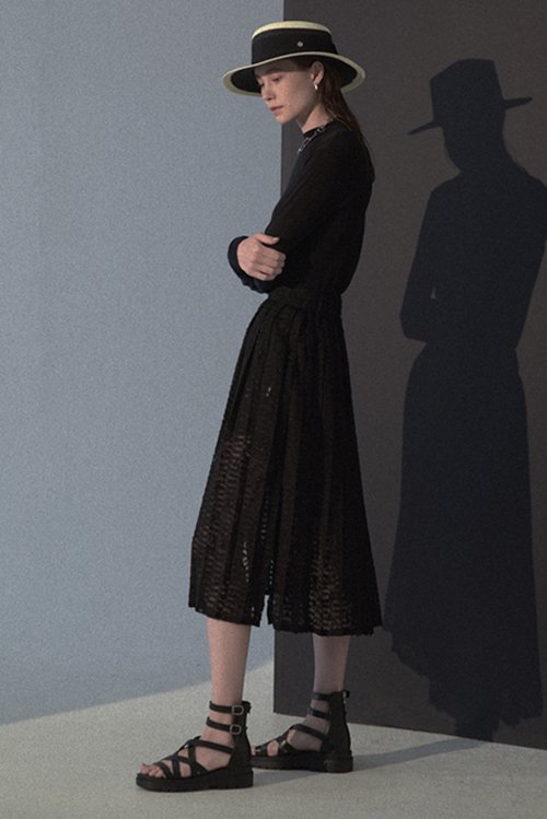 Button Pleated Skirt