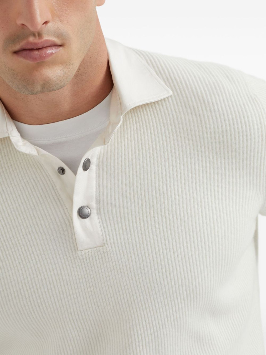 Cashmere polo shirt - White
