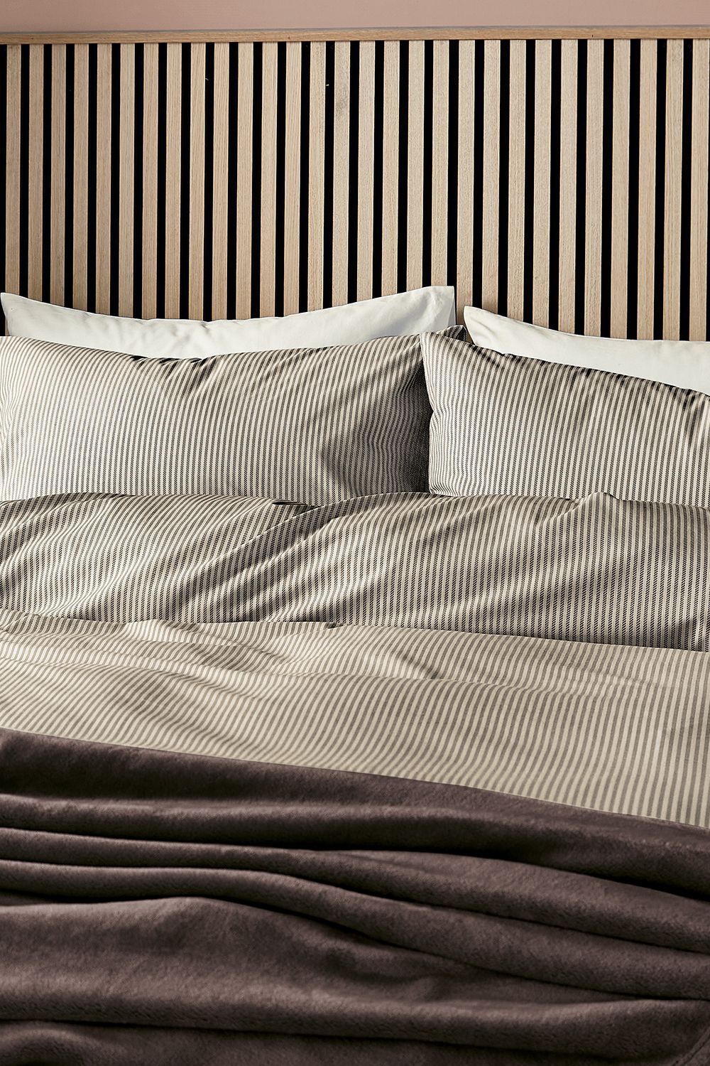 Helena Springfield 'twill Stripe' Duvet Cover Set In Chocolate