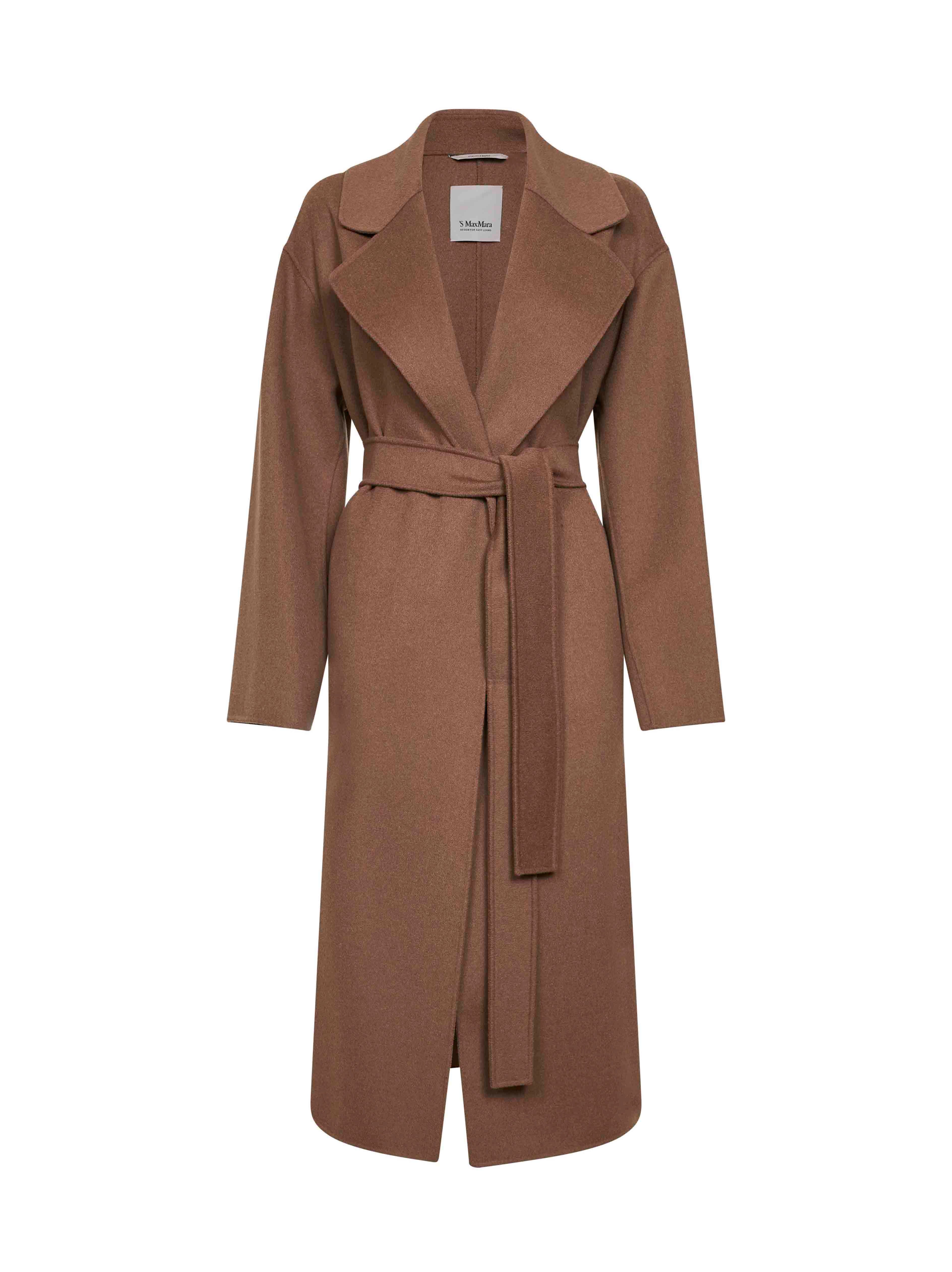 Virgin Wool Wrap Coat — Camel