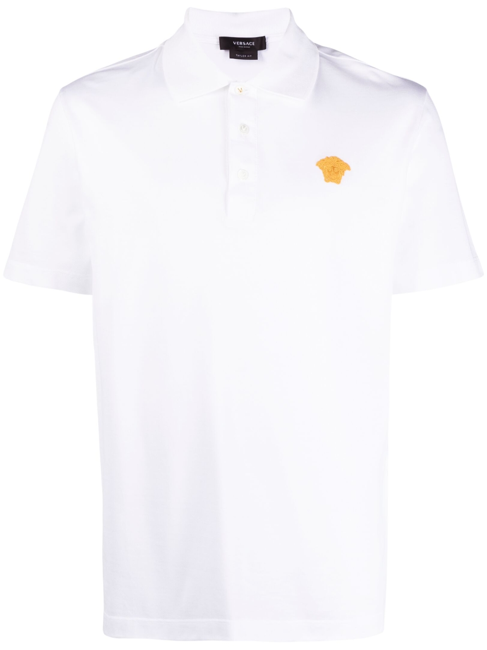 Medusa embroidered polo shirt - White