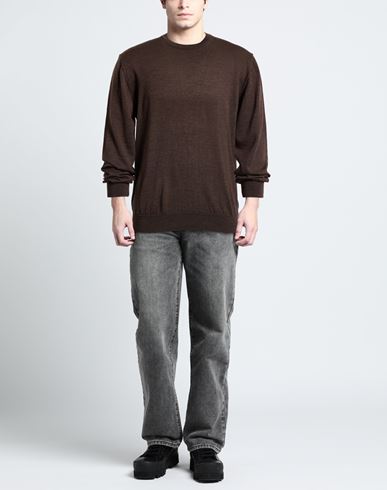 Man Sweater Chocolate brown Size 46 Merino Wool