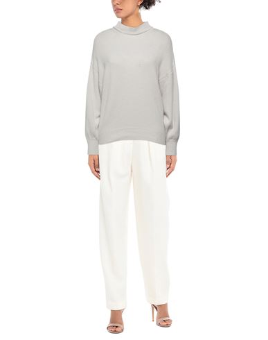 N. o.w. Andrea Rosati Cashmere Woman Turtleneck Light grey Size L Cashmere