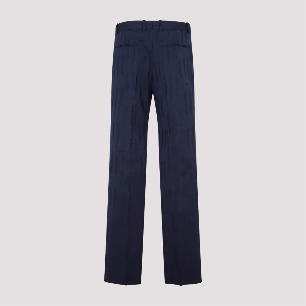 Navy Blue Jacquard Slim Pant
