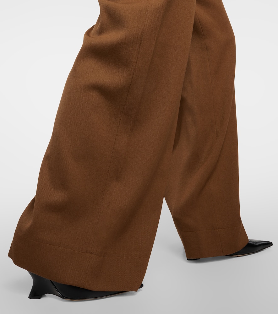 Low-rise wool wide-leg pants