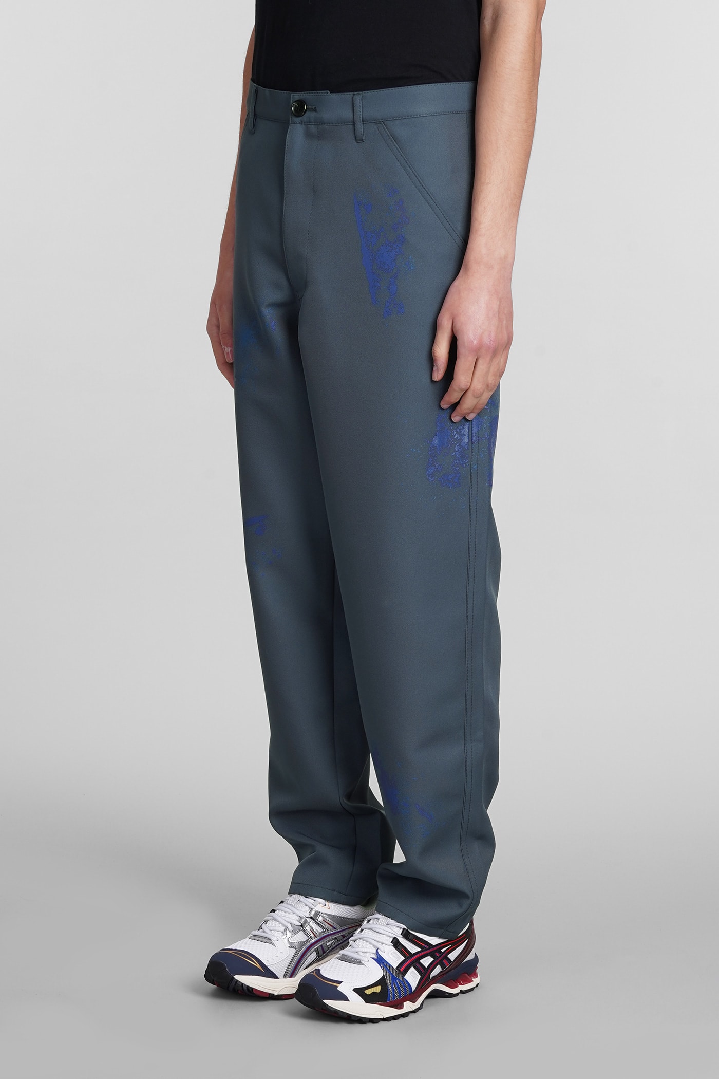 Spray-paint wide-leg trousers - Green