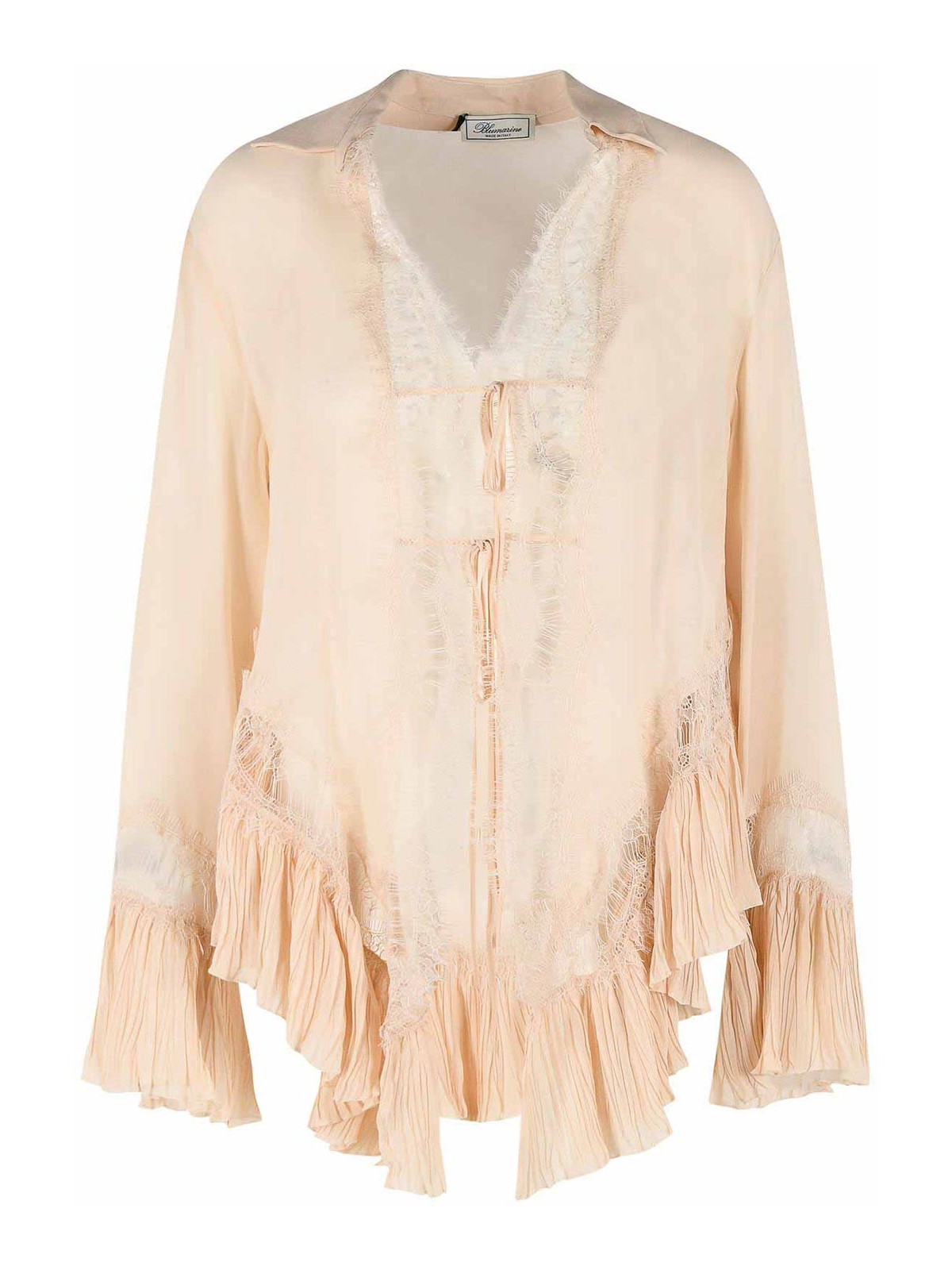 Blumarine - amberlight viscose shirt lace ruffle